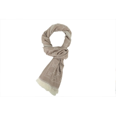 Gucci GG Fringe Scarf - Khaki 01