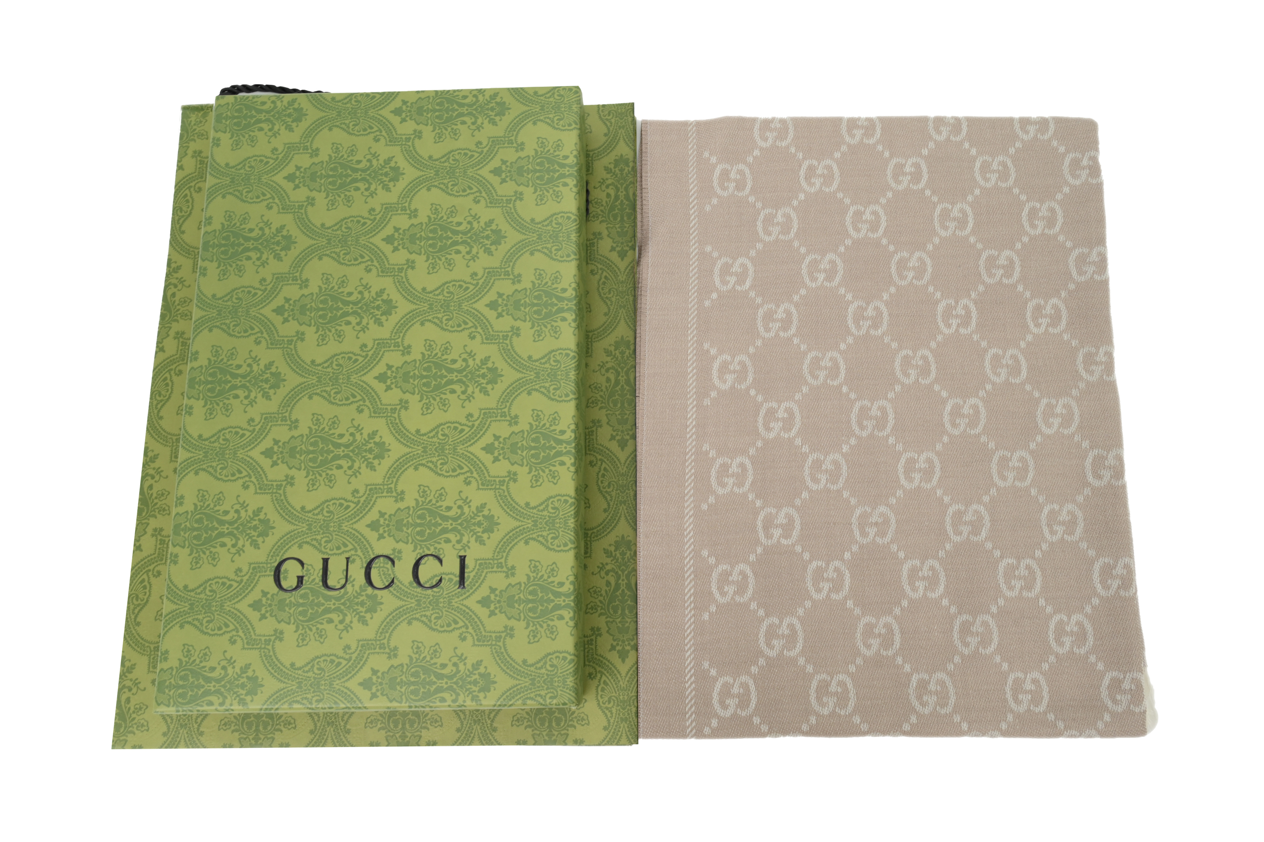 Gucci GG Fringe Scarf - Khaki