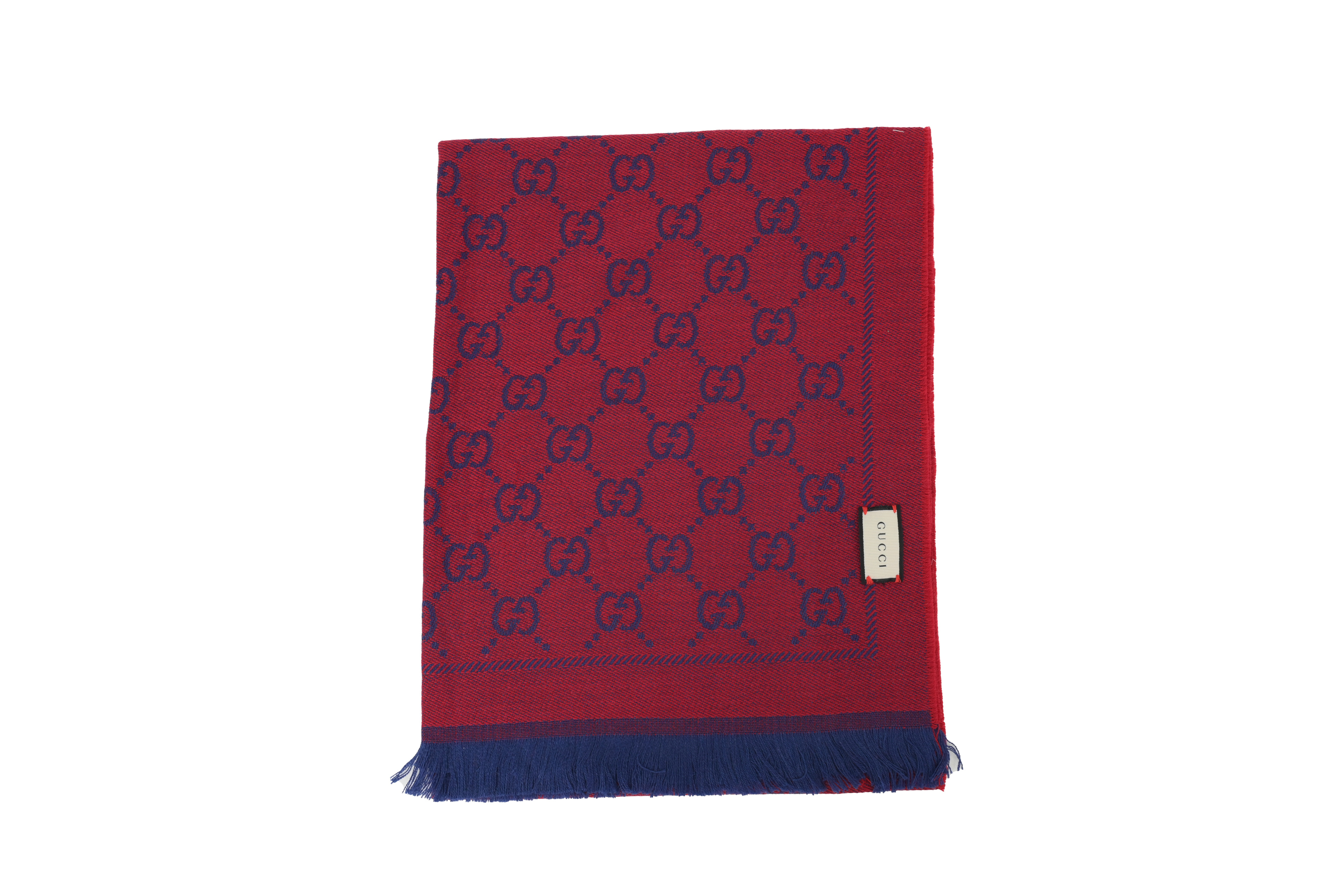 Gucci GG Fringe Scarf - Red