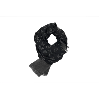 Louis Vuitton Monogram Fringe Scarf - Black 01