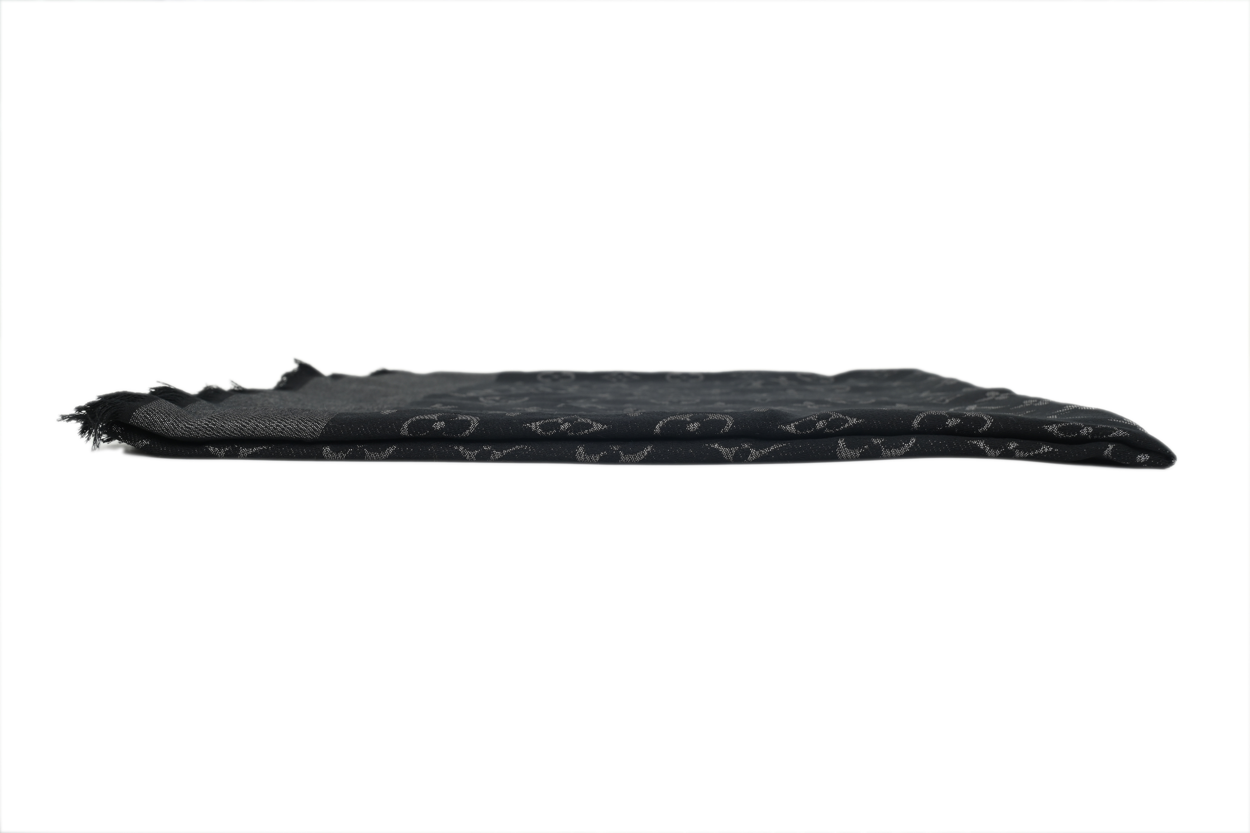 Louis Vuitton Monogram Fringe Scarf - Black