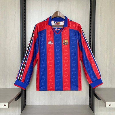 Barcelona 1995/97 Men's Retro Long Sleeve Home Jersey 01