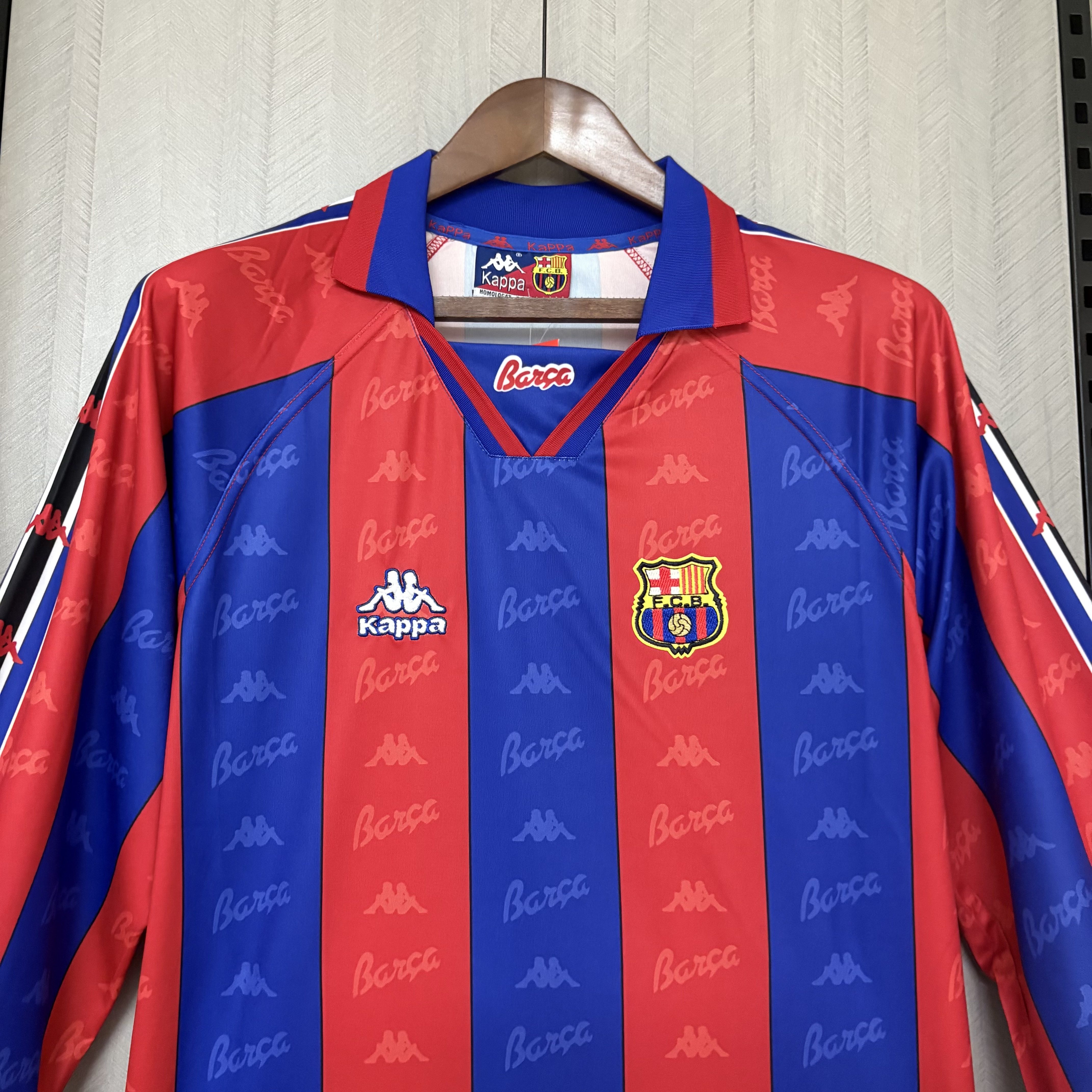 Barcelona 1995/97 Men's Retro Long Sleeve Home Jersey