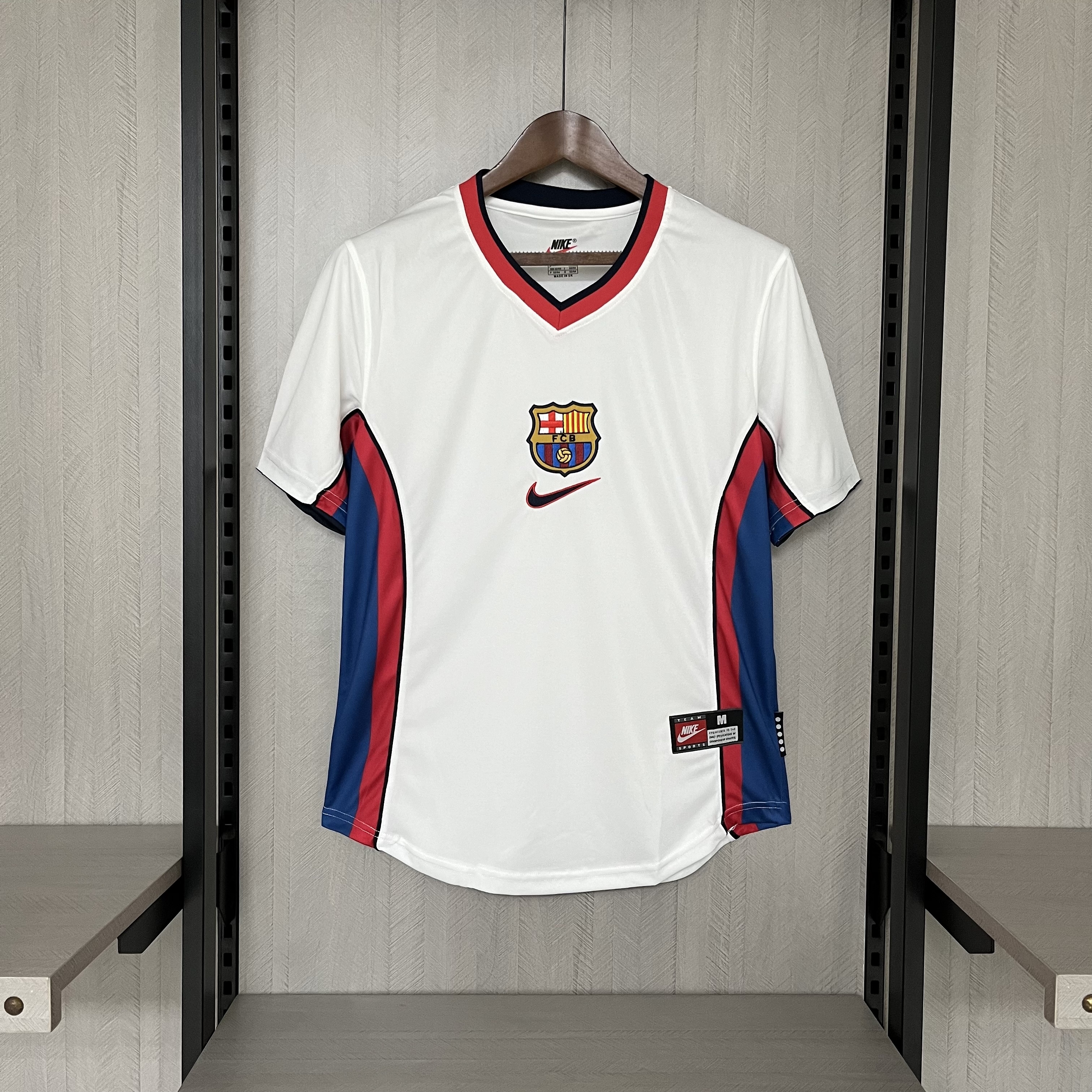 Barcelona 1998/99 Men's Retro White Jersey