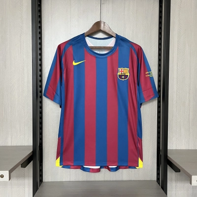 Barcelona 2005/06 Men's Retro Champions League Edition Jersey 01