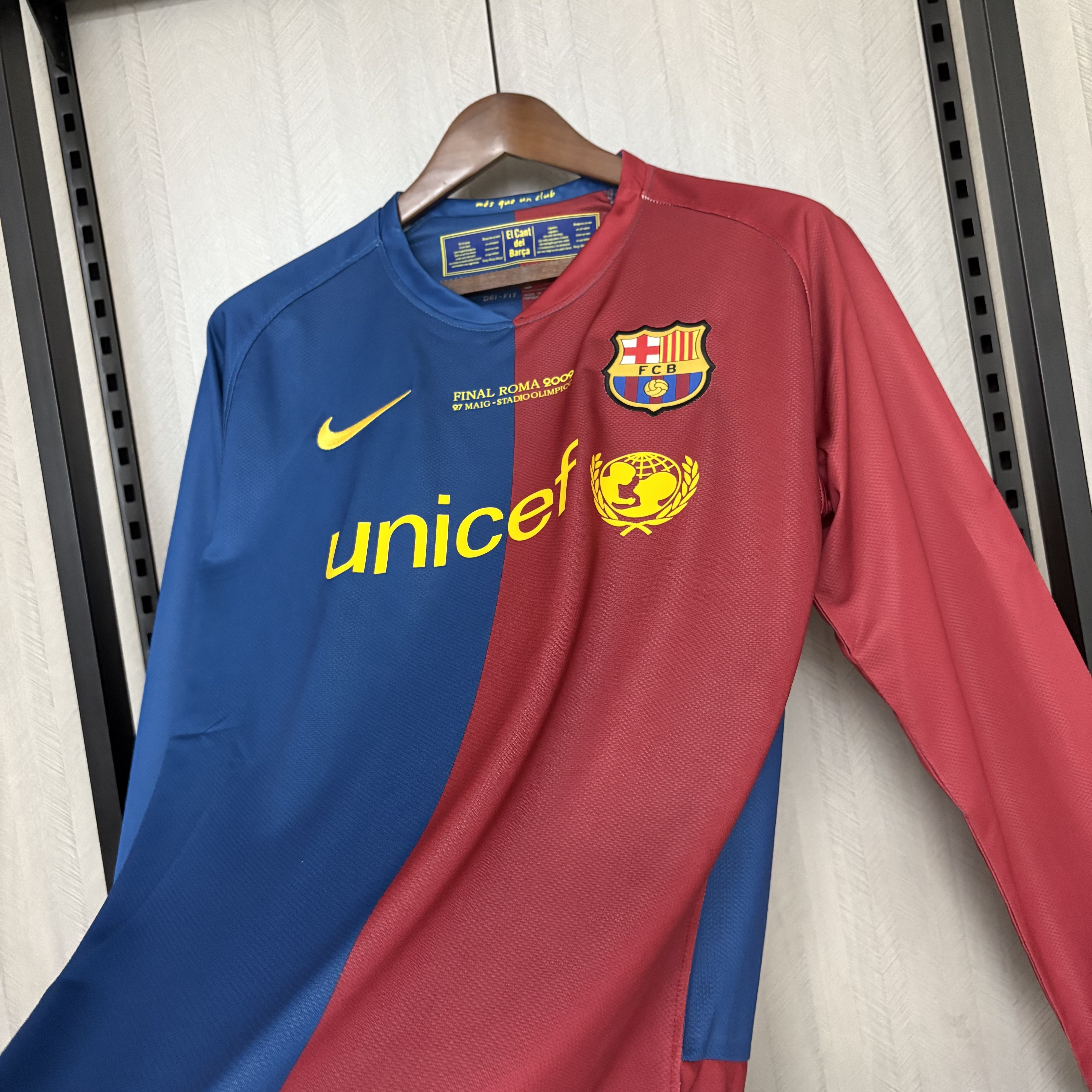 Barcelona 2008/09 Men's Retro Long Sleeve Home Design 2 Jersey