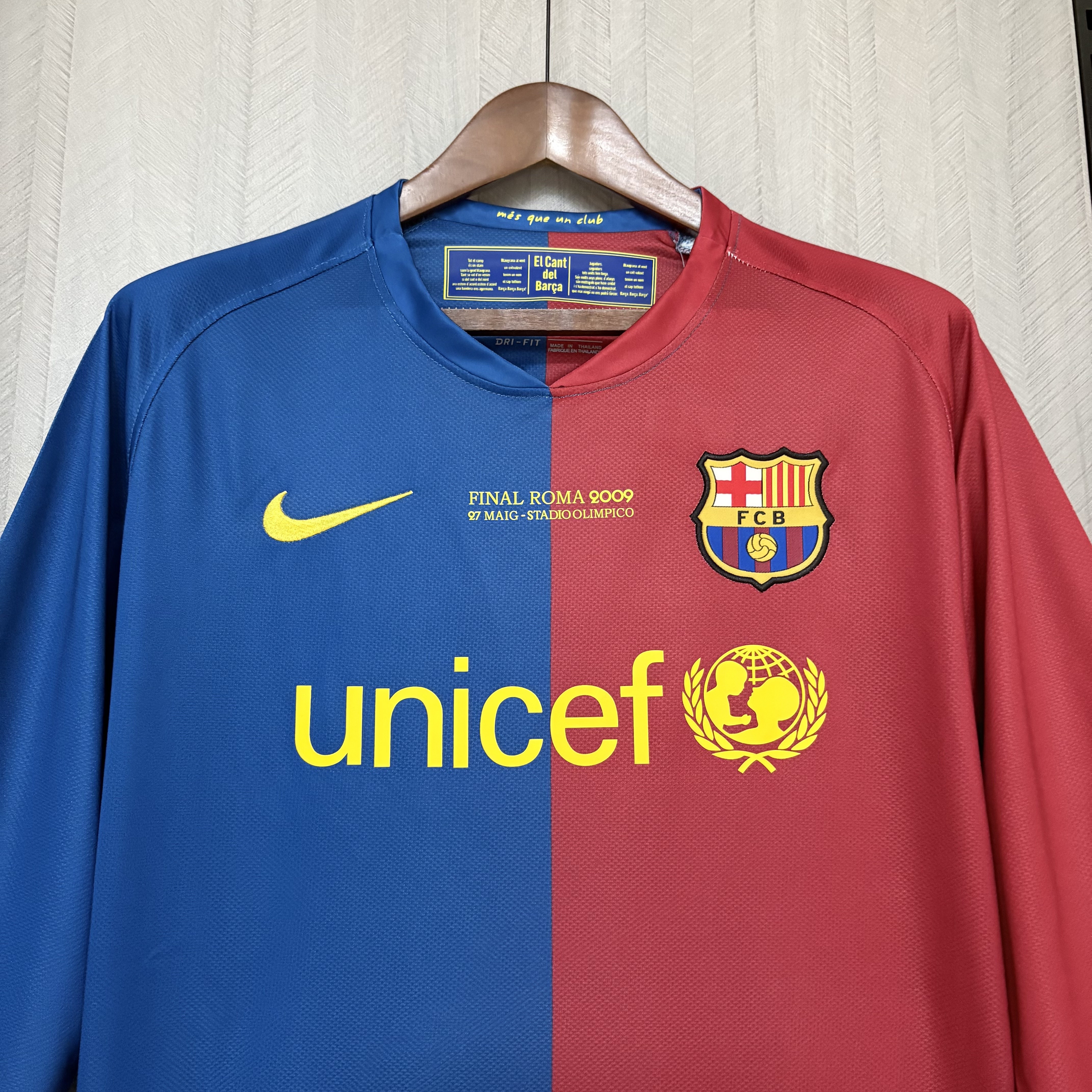 Barcelona 2008/09 Men's Retro Long Sleeve Home Design 2 Jersey