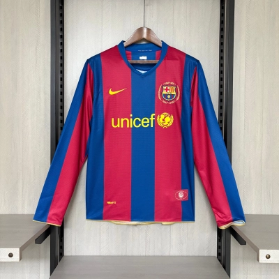Barcelona 2008/09 Men's Retro Long Sleeve Home Jersey 01