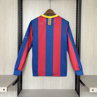 Barcelona 2010/11 Men's Retro Long Sleeve Home Jersey 02