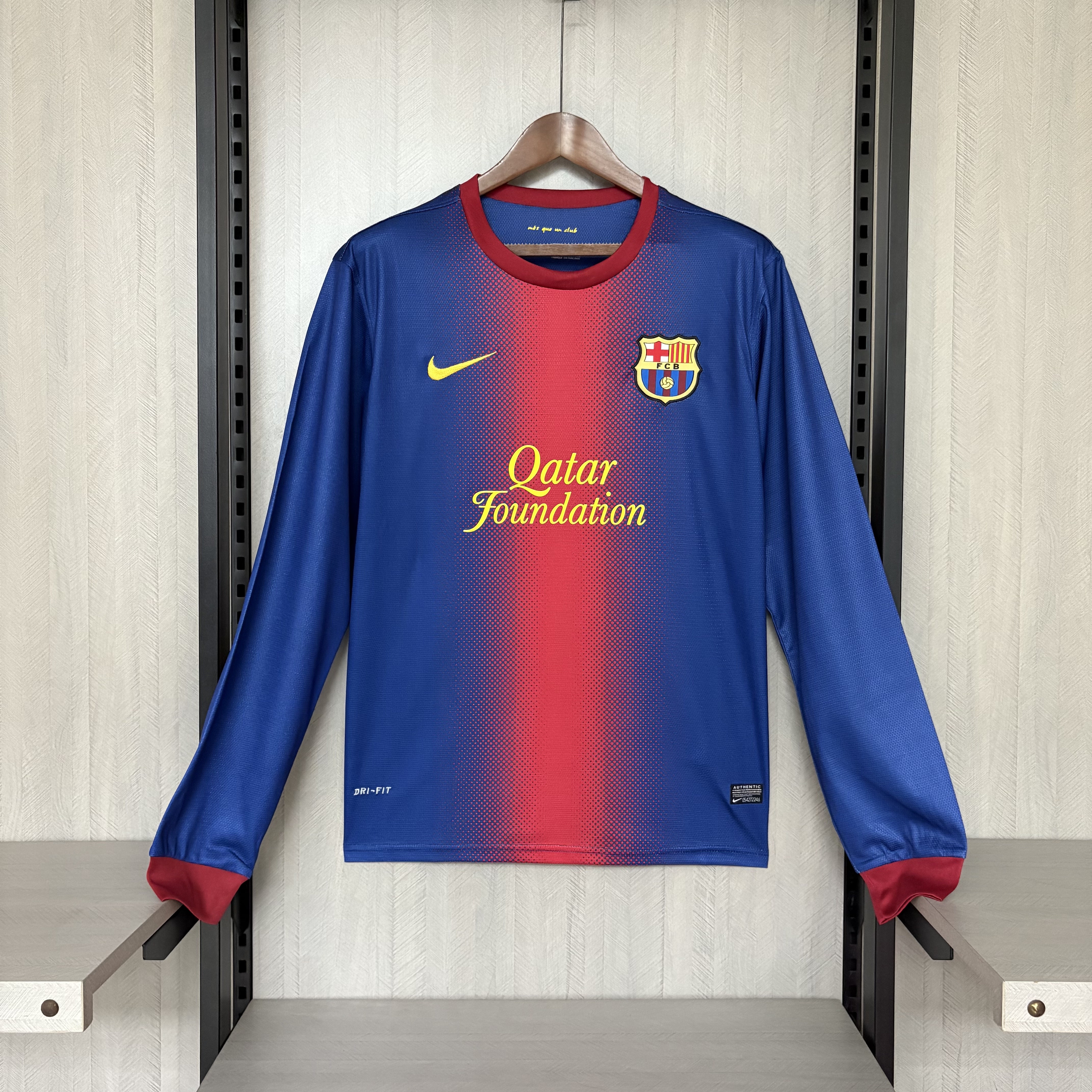 Barcelona 2012/13 Men's Retro Long Sleeve Home Jersey