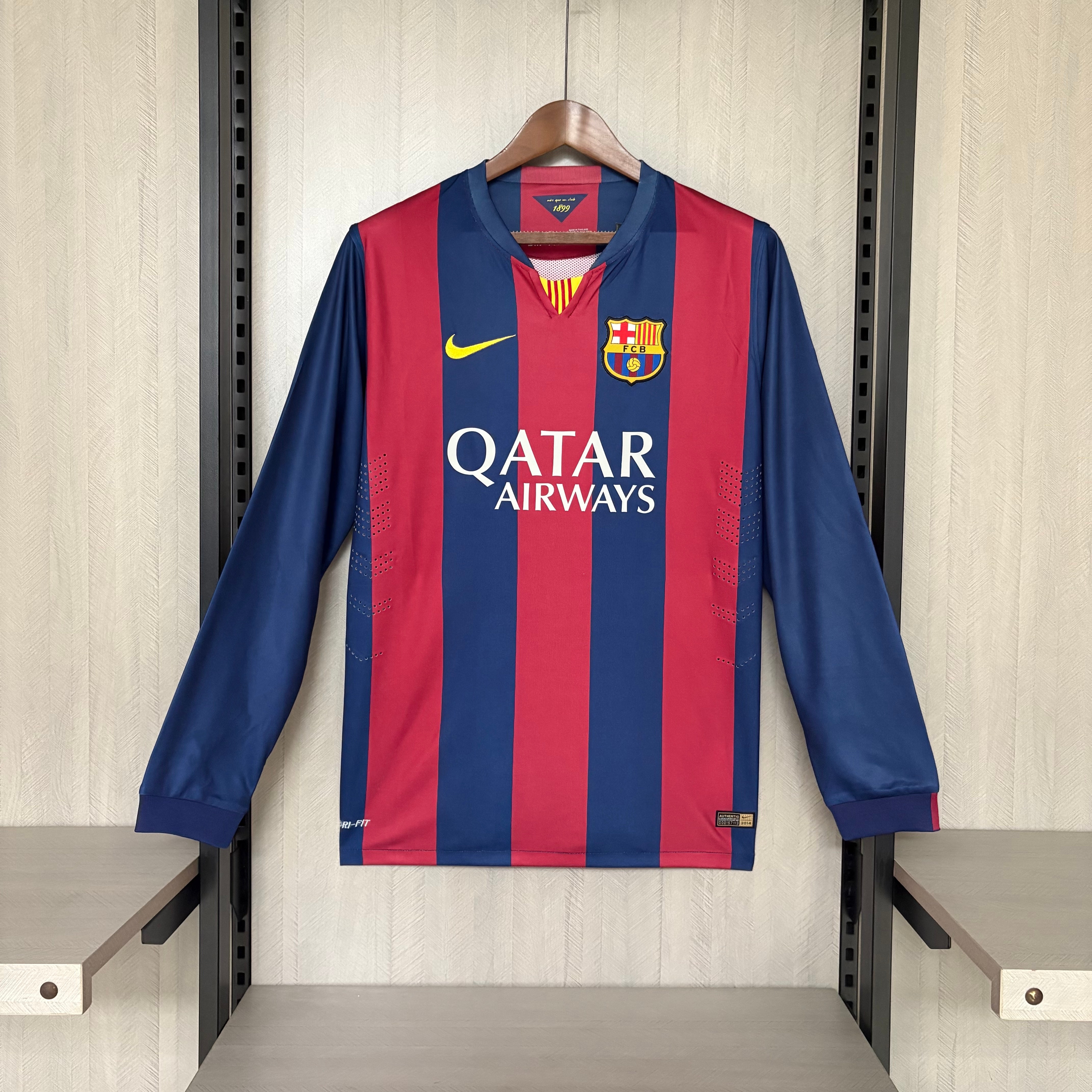 Barcelona 2014/15 Men's Retro Long Sleeve Home Jersey