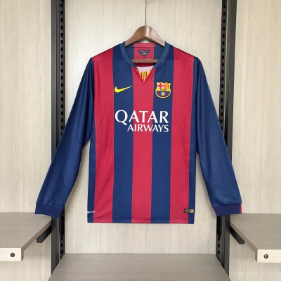 Barcelona 2014/15 Men's Retro Long Sleeve Home Jersey 01