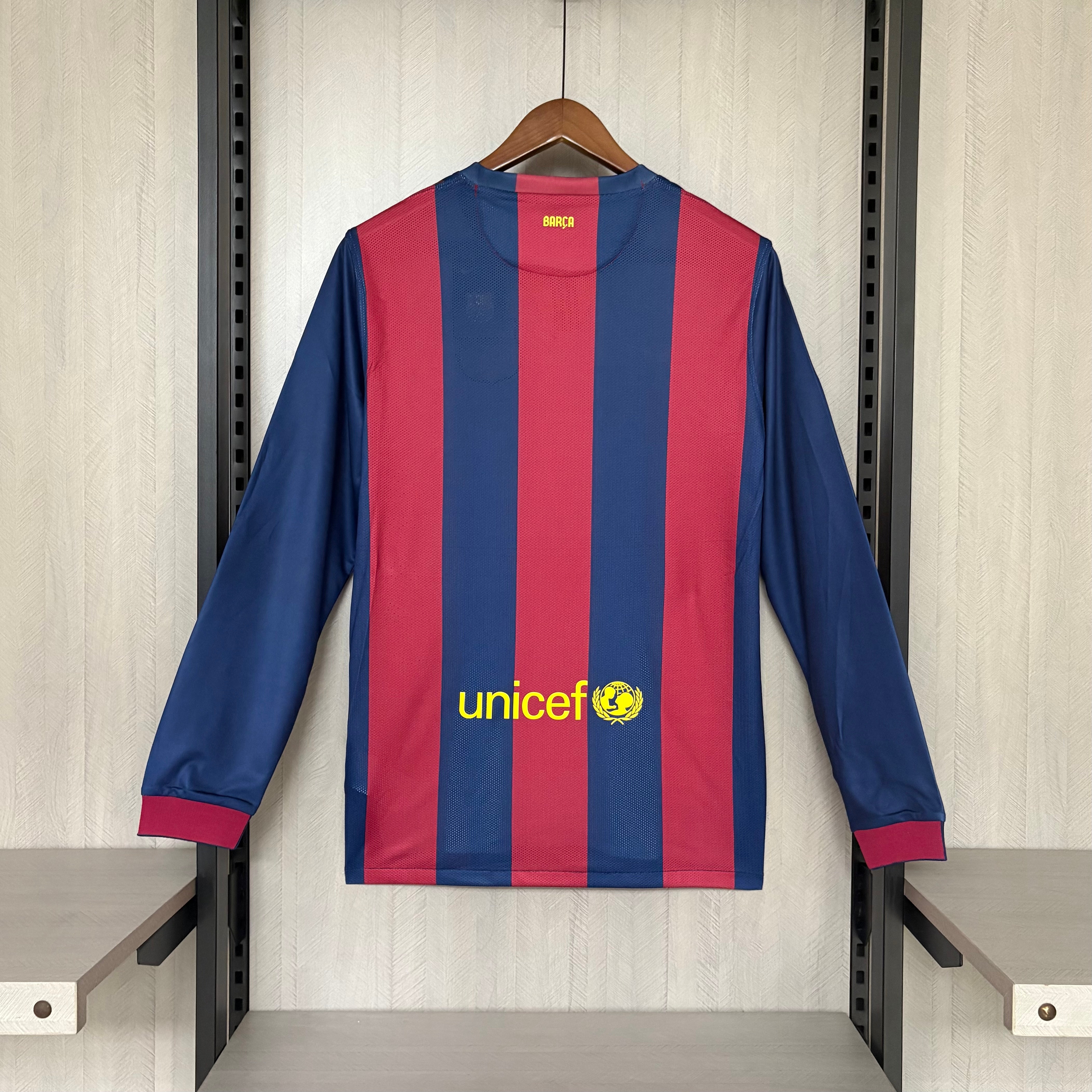 Barcelona 2014/15 Men's Retro Long Sleeve Home Jersey
