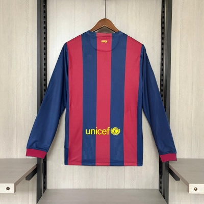 Barcelona 2014/15 Men's Retro Long Sleeve Home Jersey 02