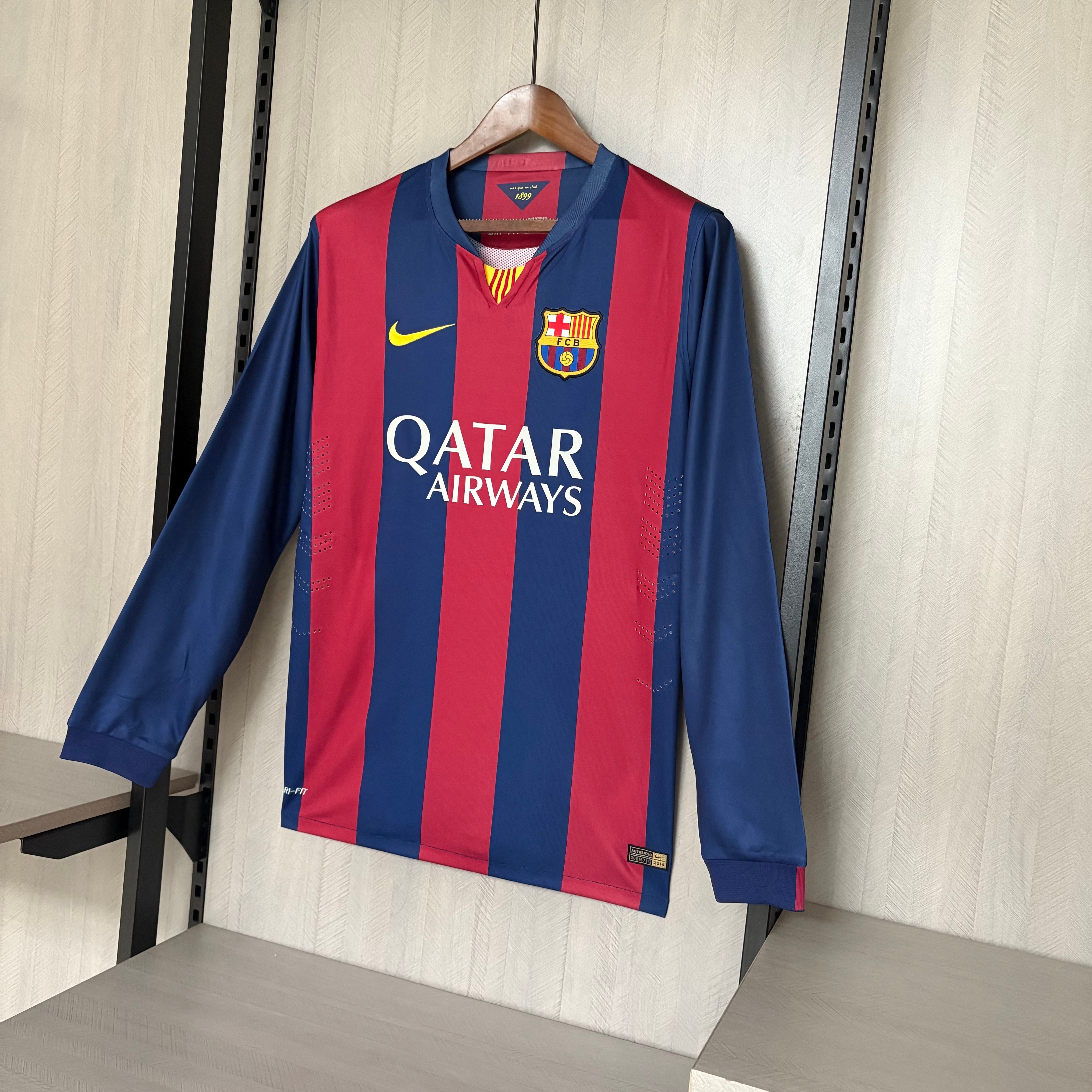 Barcelona 2014/15 Men's Retro Long Sleeve Home Jersey