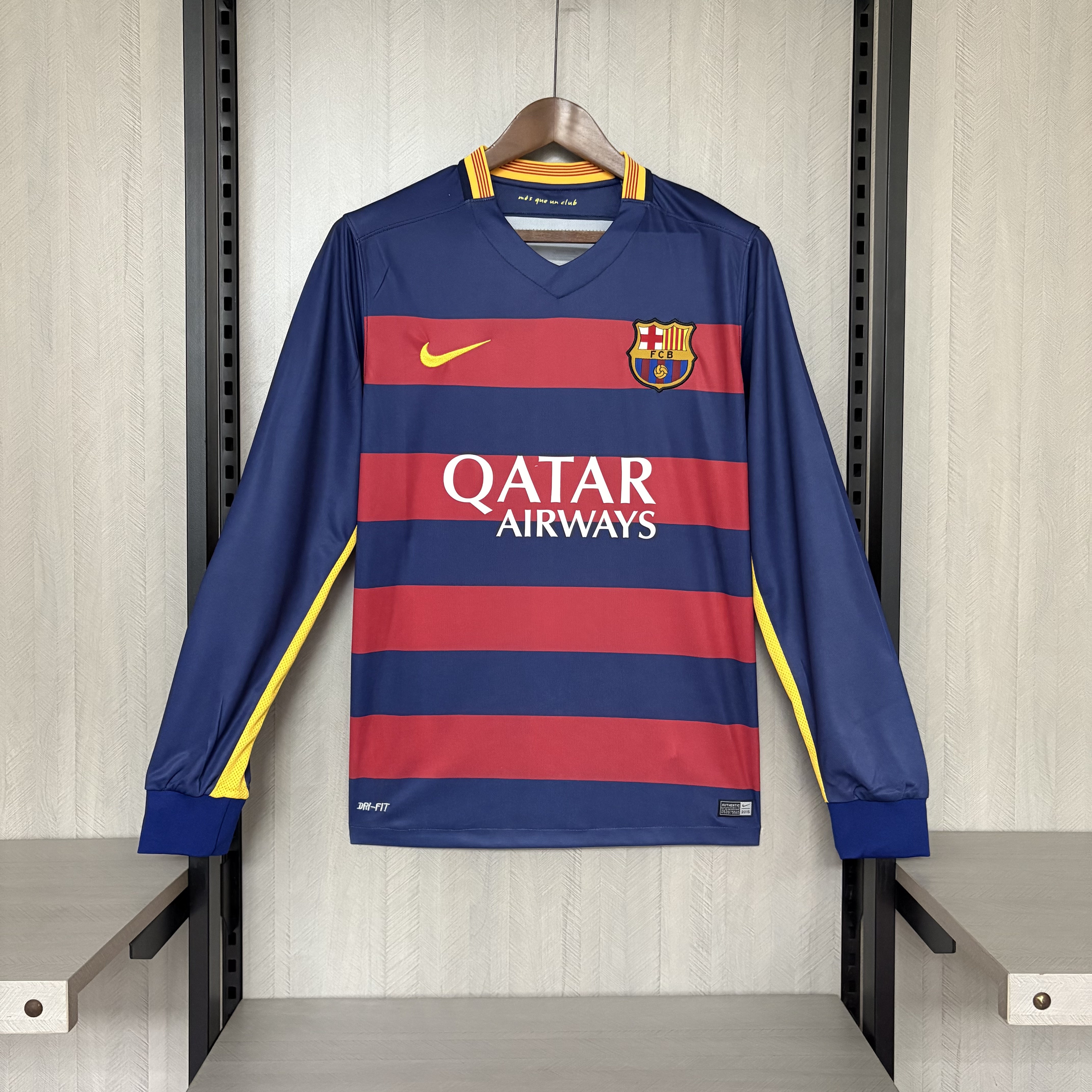 Barcelona 2015/16 Men's Retro Long Sleeve Home Jersey