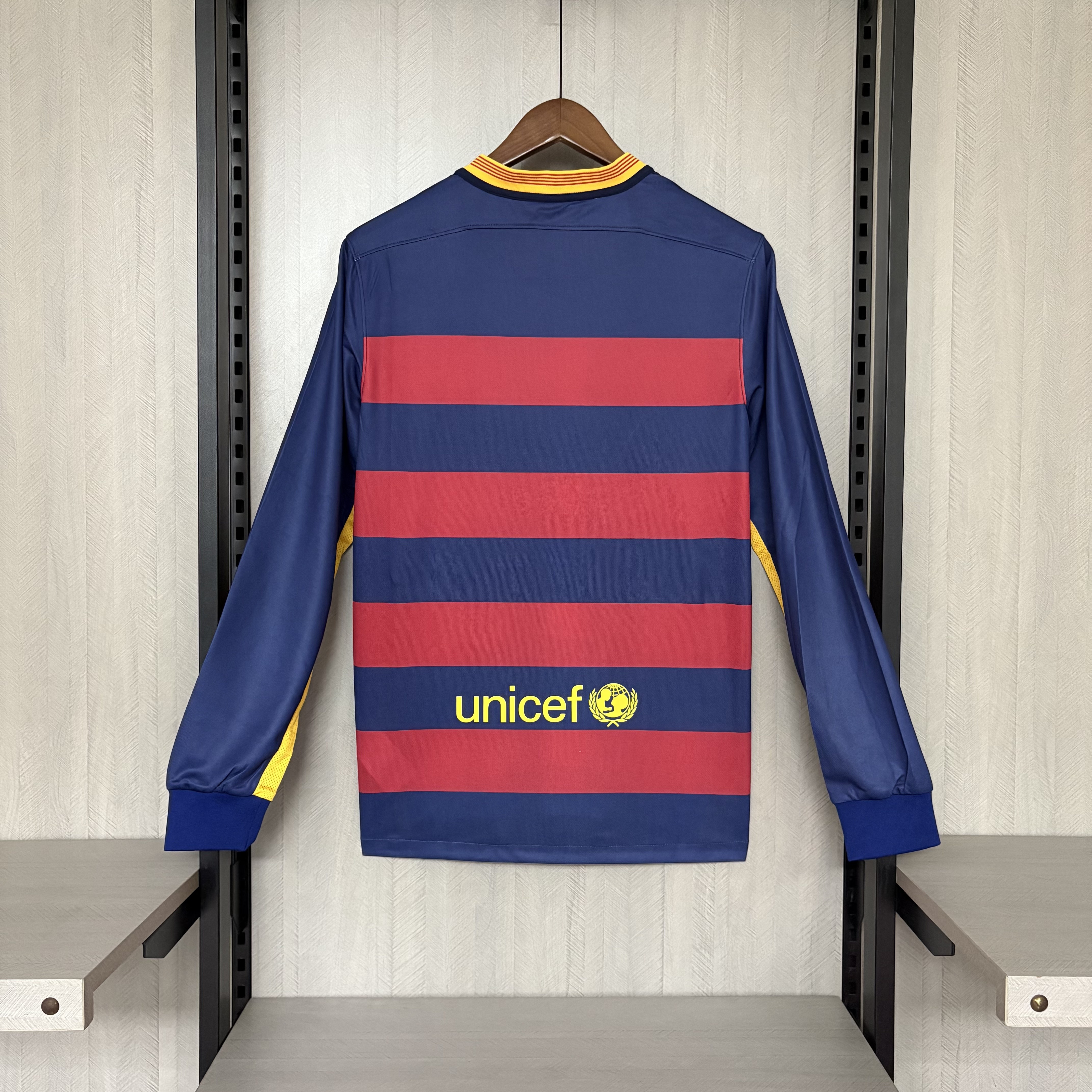 Barcelona 2015/16 Men's Retro Long Sleeve Home Jersey