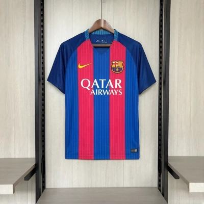 Barcelona 2016/17 Men's Retro Home Design 2 Jersey 01