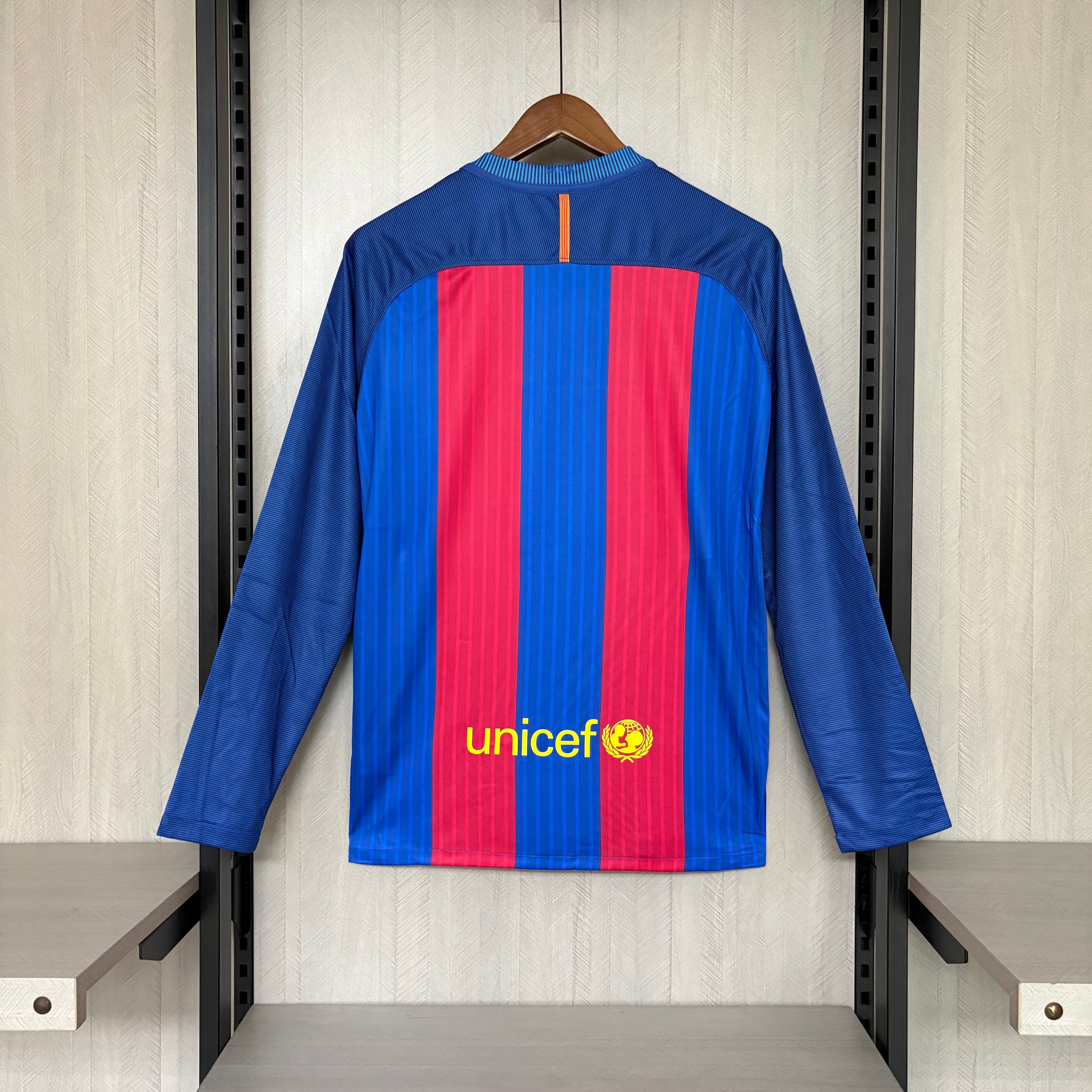 Barcelona 2016/17 Men's Retro Long Sleeve Home Jersey