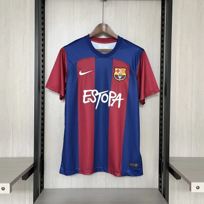 Barcelona 2023/24 Men's English Version Home Jersey 01