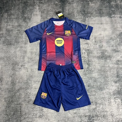 Barcelona 2025/26 Kids Home Jersey 01