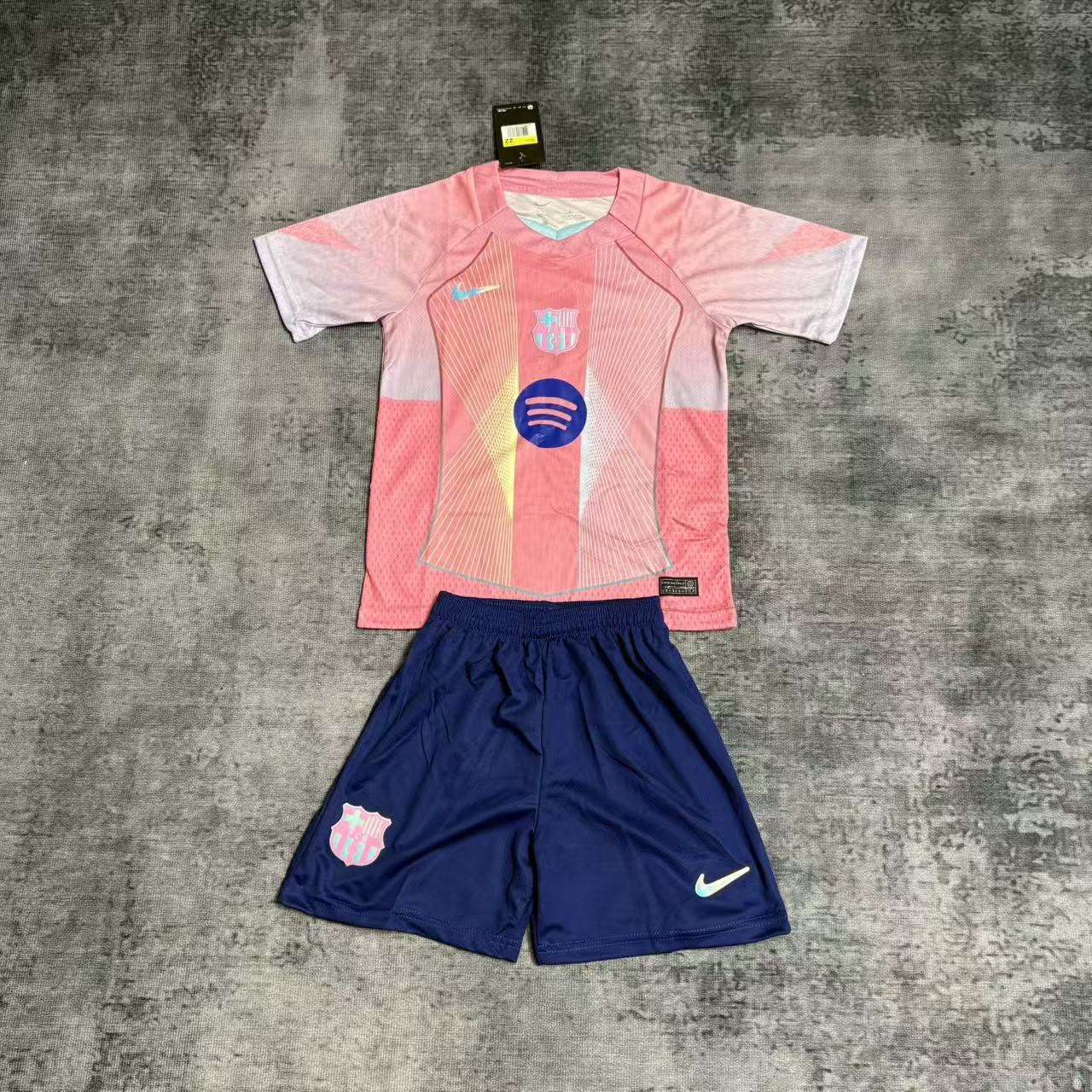 Barcelona 2025/26 Kids Pink Jersey