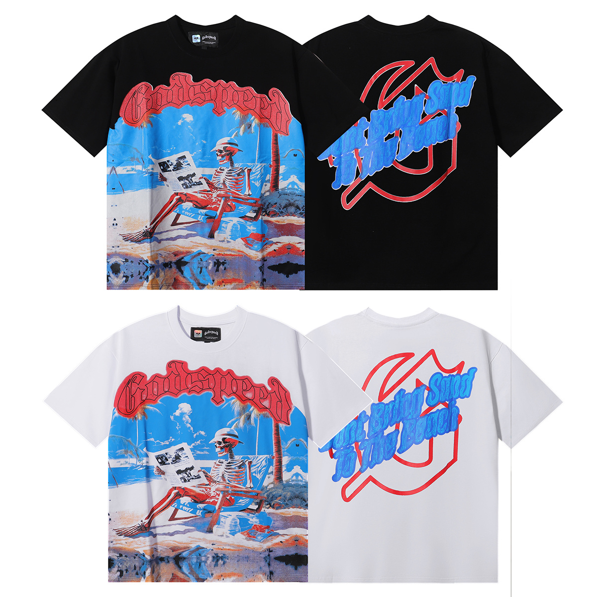 Godspeed Beach Skull Graphic T-Shirt
