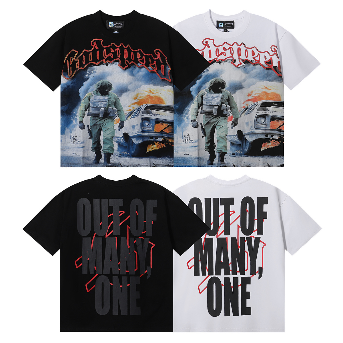 Godspeed Flame Car Graphic T-Shirt