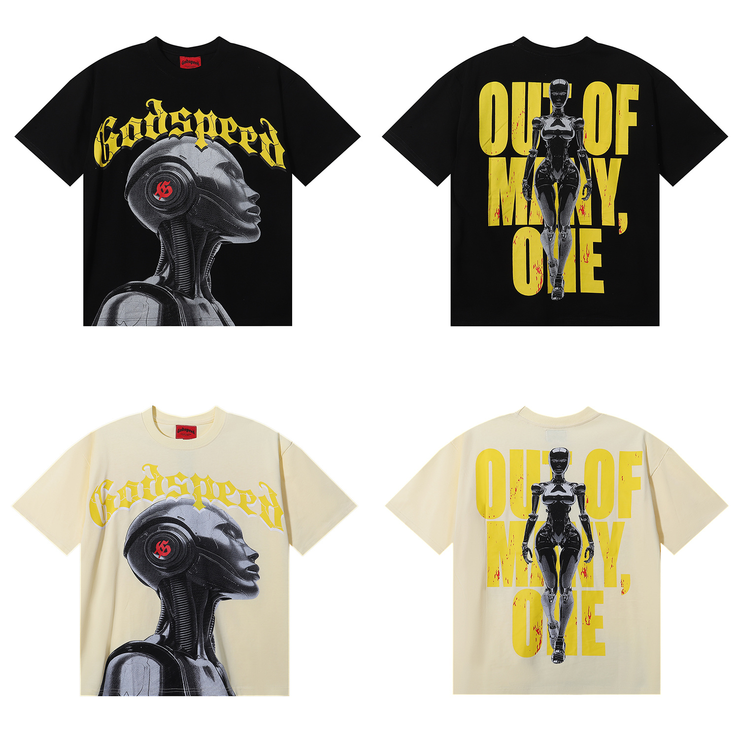 Godspeed Futuristic Robot Graphic T-Shirt