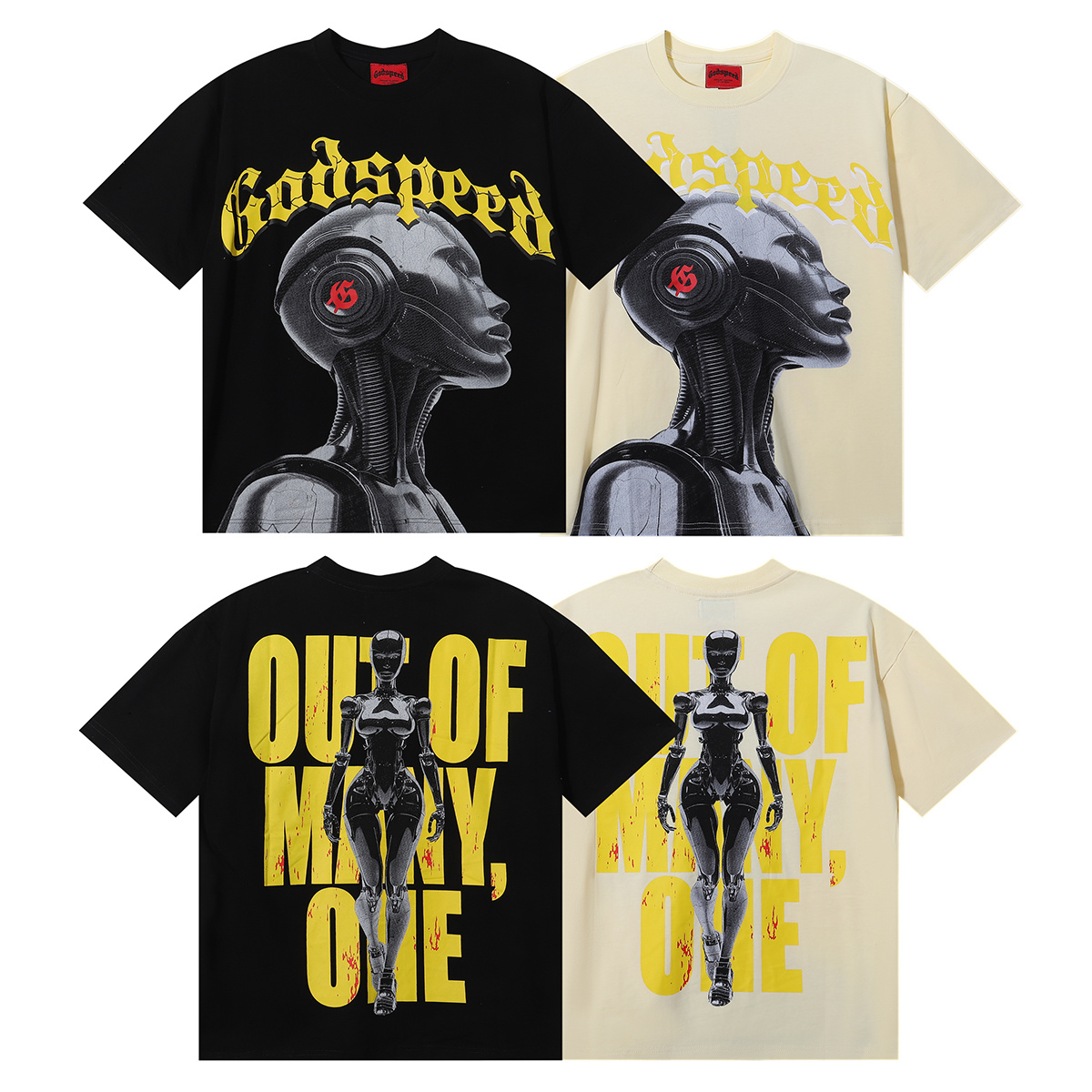 Godspeed Futuristic Robot Graphic T-Shirt