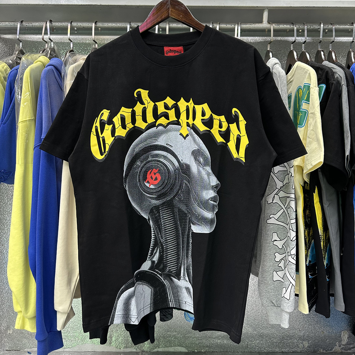Godspeed Futuristic Robot Graphic T-Shirt
