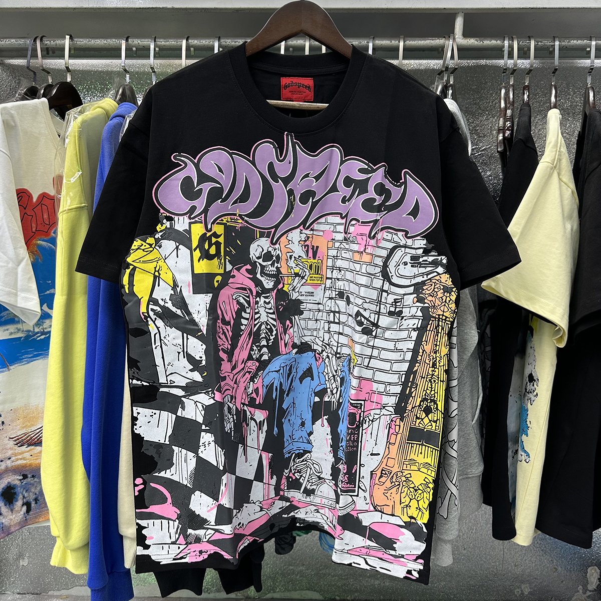 Godspeed Graffiti Skull Artist Graphic T-Shirt