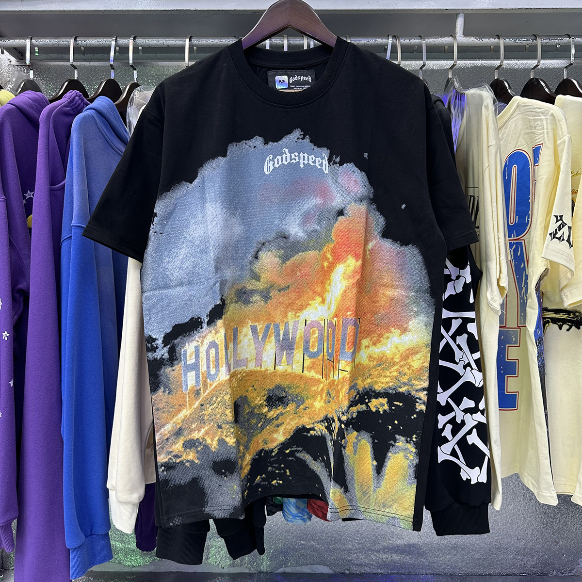 Godspeed Hollywood Hills Fire Graphic T-Shirt