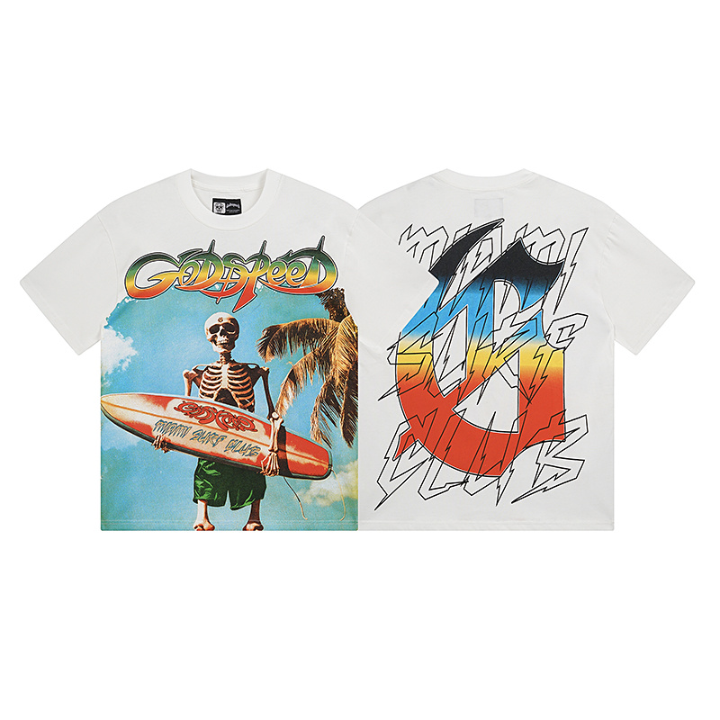 Godspeed Newspaper Skull Graphic T-Shirt