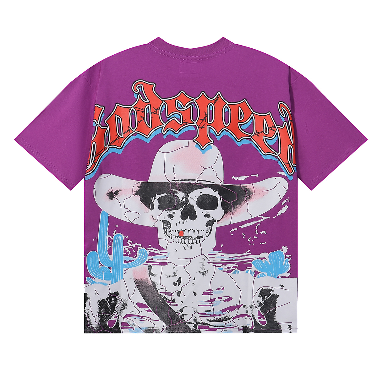 Godspeed Oversized Western Skull Graphic T-Shirt