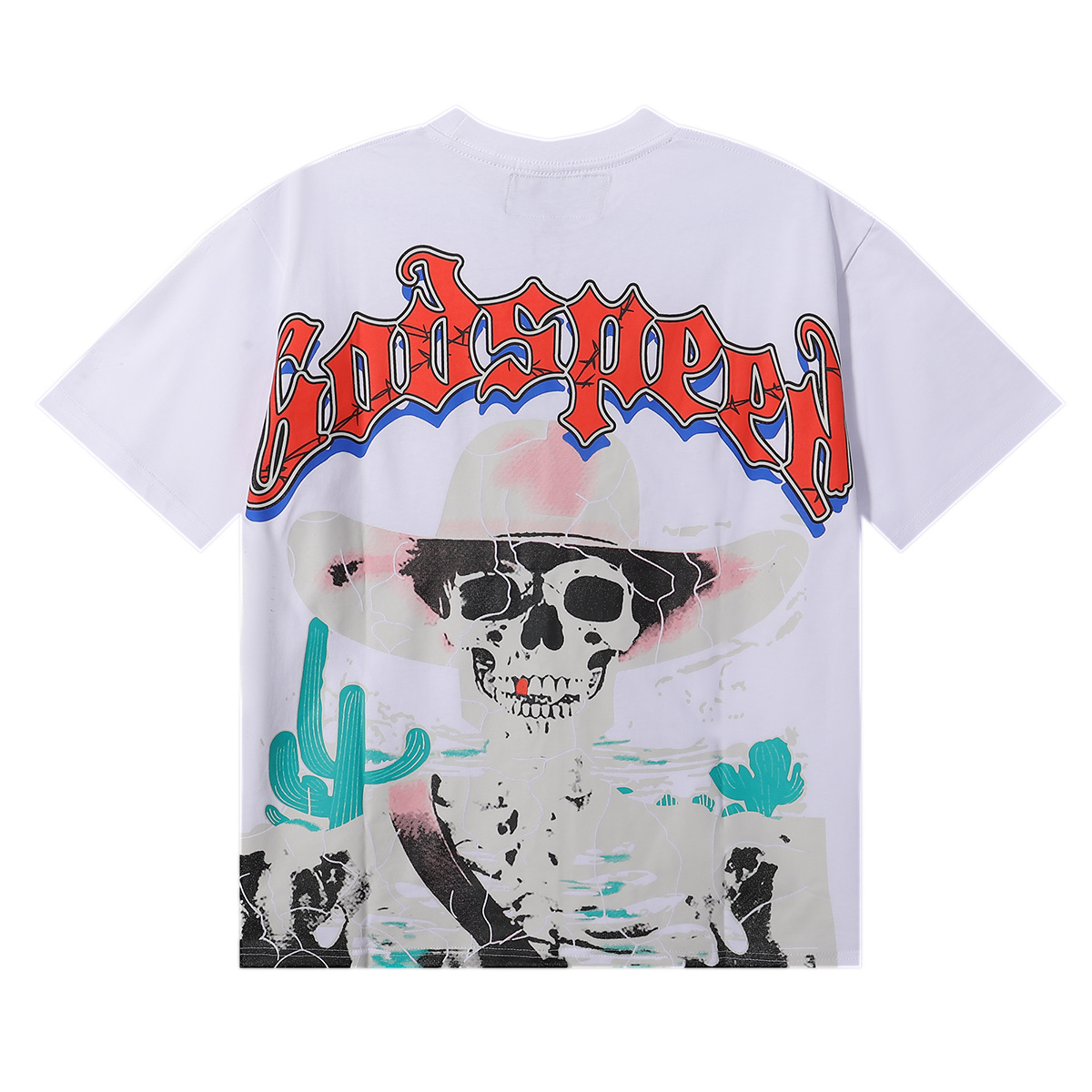 Godspeed Oversized Western Skull Graphic T-Shirt