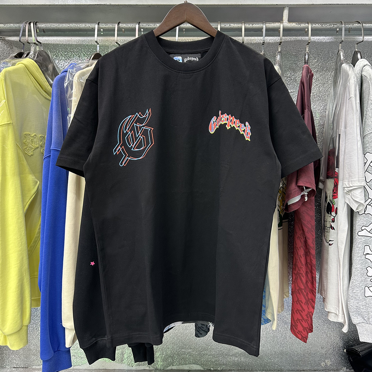 Godspeed Oversized Western Skull Graphic T-Shirt