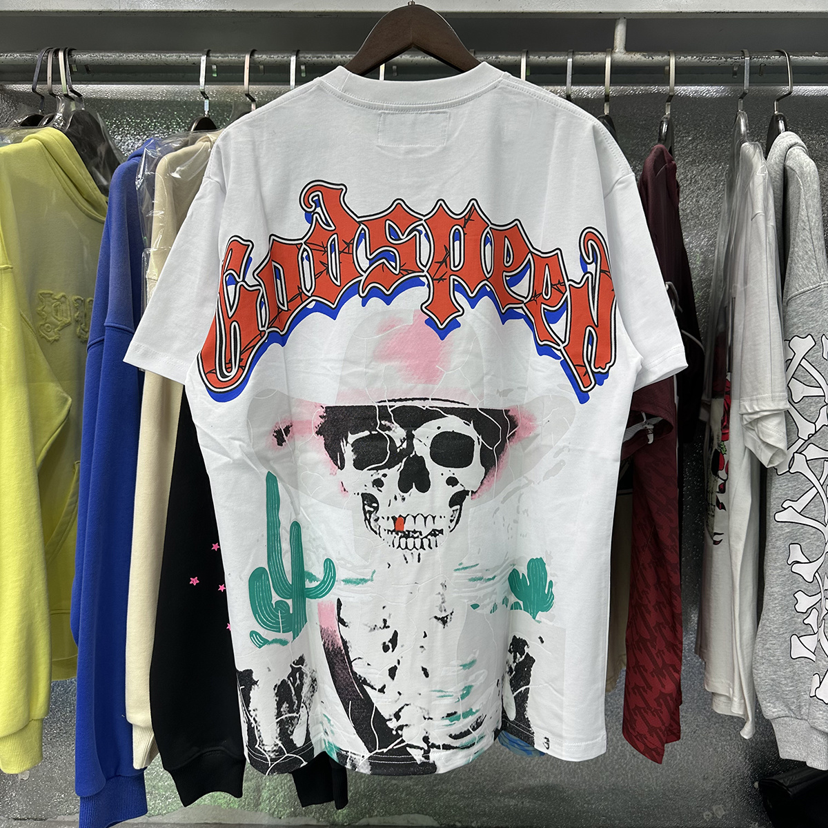 Godspeed Oversized Western Skull Graphic T-Shirt