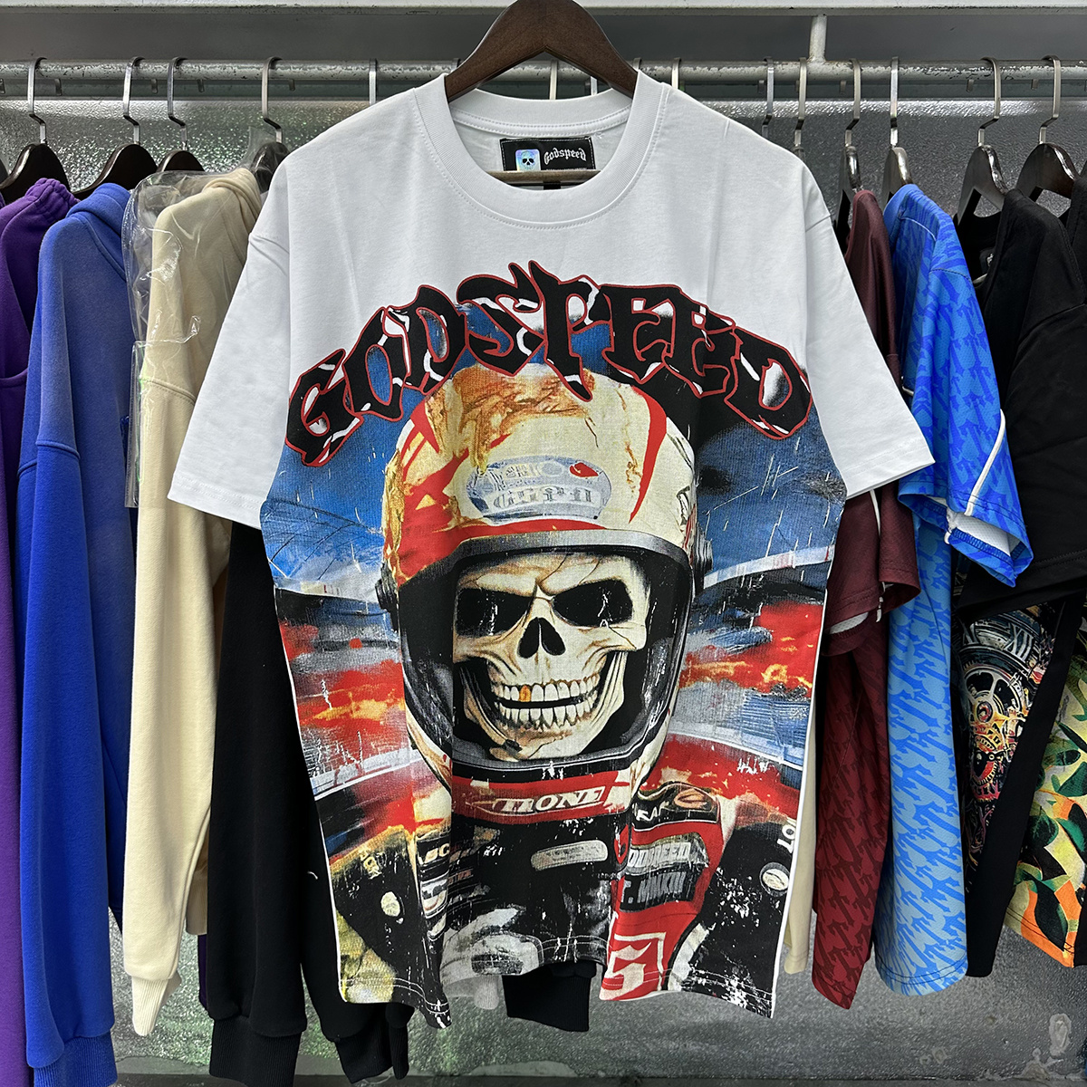 Godspeed Skull Astronaut Graphic T-Shirt