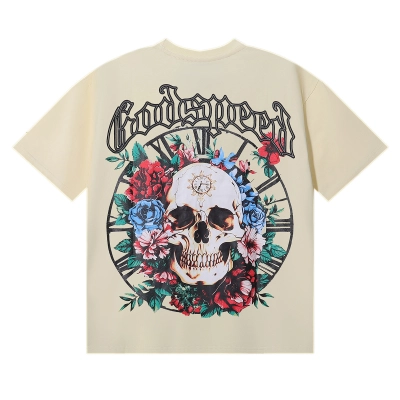 Godspeed Skull Rose Clock Graphic T-Shirt 02