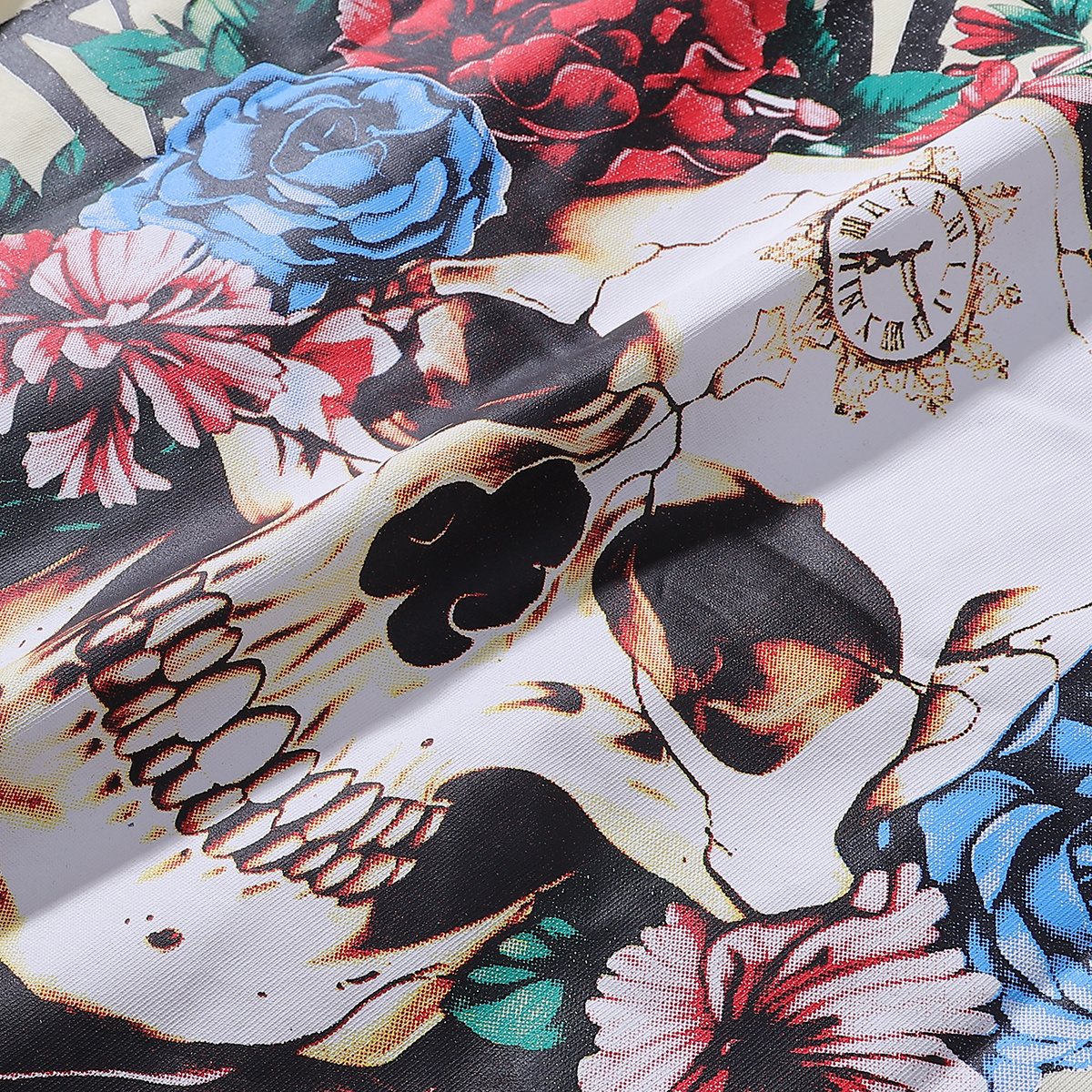 Godspeed Skull Rose Clock Graphic T-Shirt