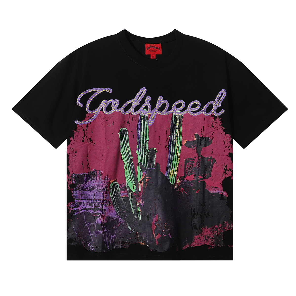 Godspeed Western Skull Cowboy Graphic T-Shirt