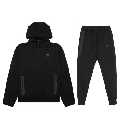 Nike Sportswear Tech Fleece Full-Zip Hoodie & Joggers Set Black/Black 01