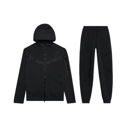 Nike Sportswear Tech Fleece Full-Zip Hoodie & Joggers Set Dark Heather Black 01