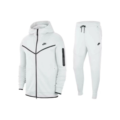 Nike Sportswear Tech Fleece Windrunner Full Zip Hoodie & Joggers Set Dark Grey Heather/Black/White 01