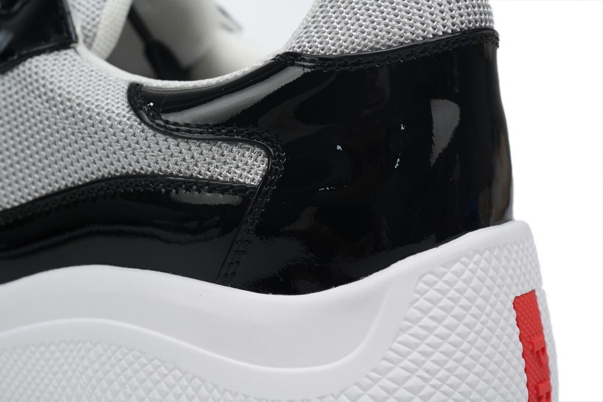 Prada America’s Cup Patent Leather and Technical Fabric Sneakers Black Gray
