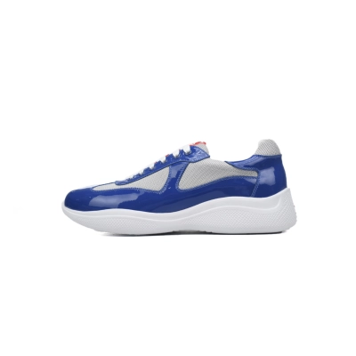 Prada America’s Cup Patent Leather and Technical Fabric Sneakers Blue White 01