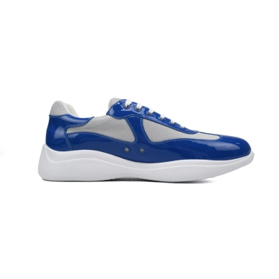 Prada America’s Cup Patent Leather and Technical Fabric Sneakers Blue White 02