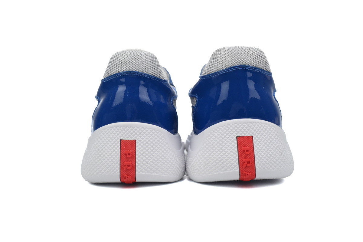 Prada America’s Cup Patent Leather and Technical Fabric Sneakers Blue White