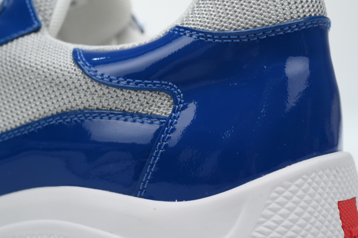 Prada America’s Cup Patent Leather and Technical Fabric Sneakers Blue White